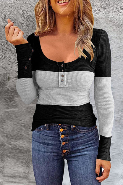 Ada Sweater | Jersey de rayas con cuello en U para mujer