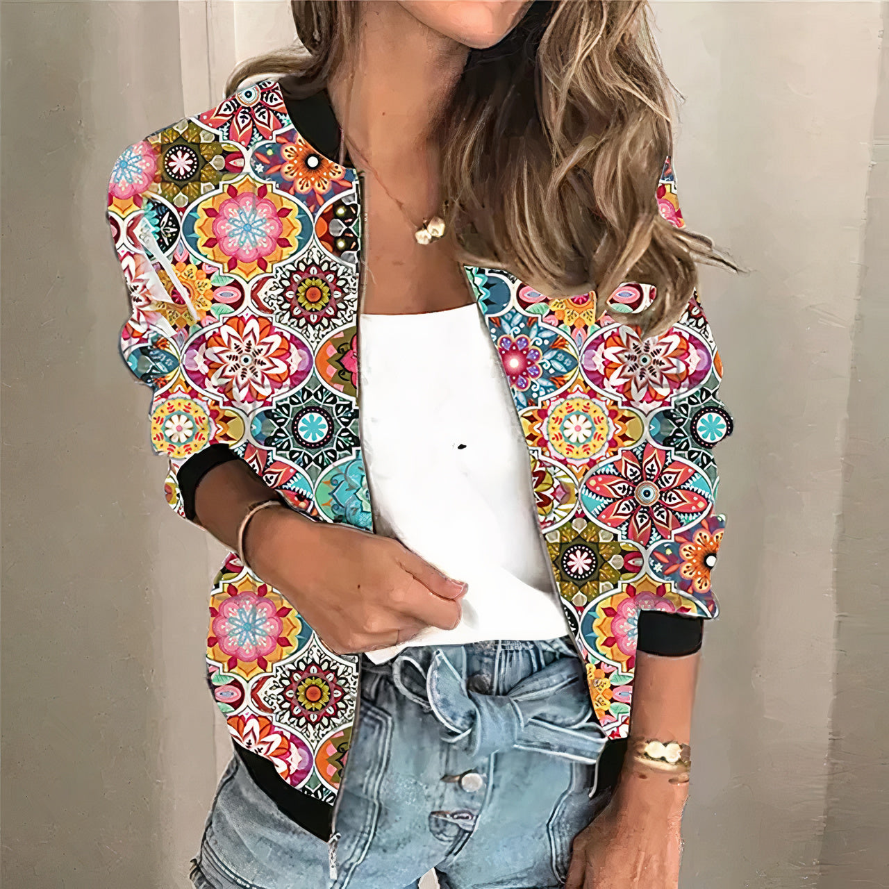 Chaqueta estampada con cremallera | Grace