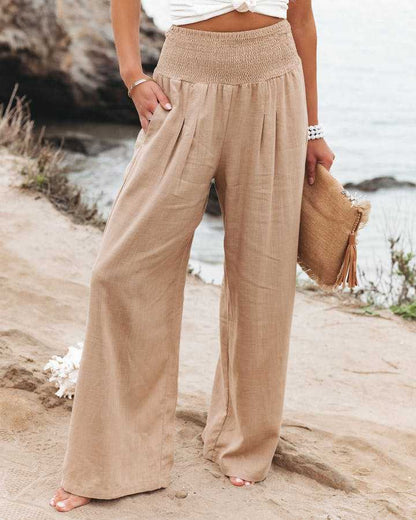 Iris | Pantalones Palazzo Bohemios | Elegantes y Aireados | Cintura Smock