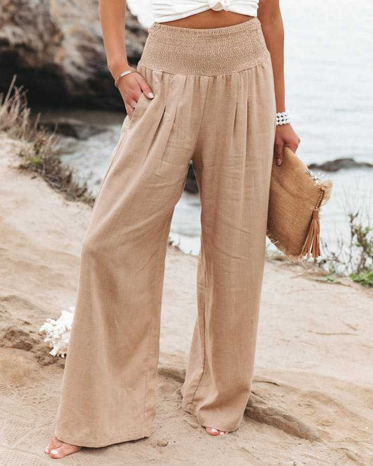 Iris | Pantalones Palazzo Bohemios | Elegantes y Aireados | Cintura Smock