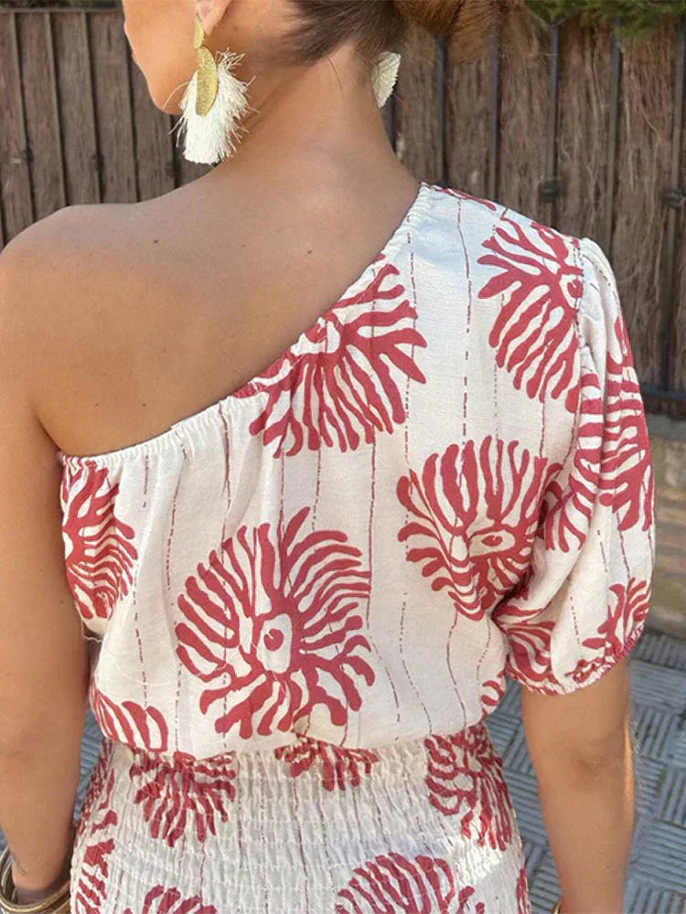 Damska Sukienka Boho Na Jedno Ramię