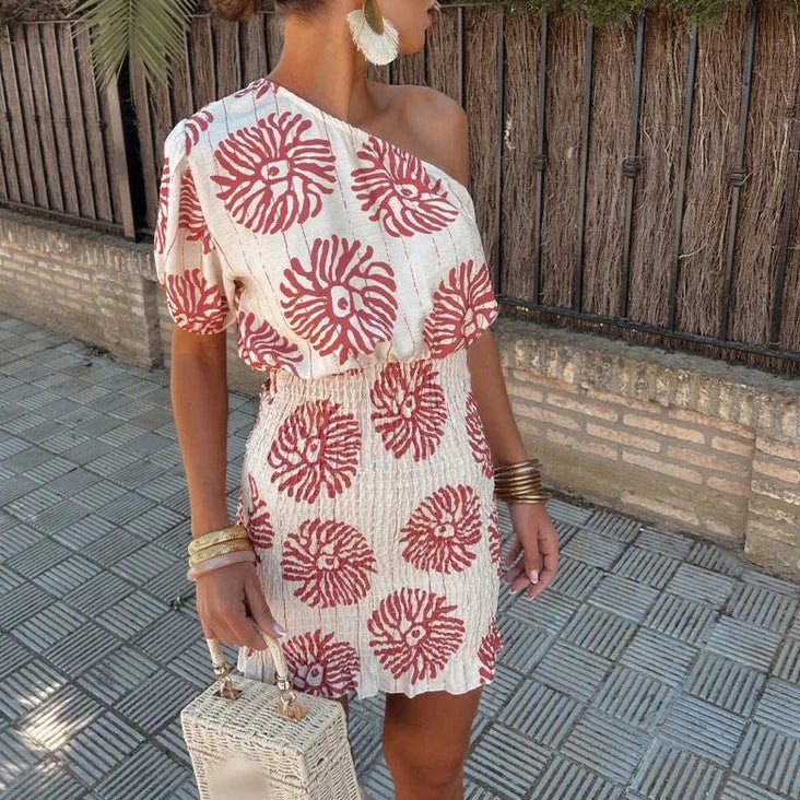Damska Sukienka Boho Na Jedno Ramię