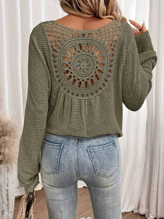 Jersey de punto para mujer con cuello en V