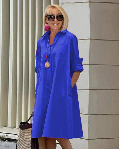 Vestido camisero sofisticado de estilo elegante para mujer
