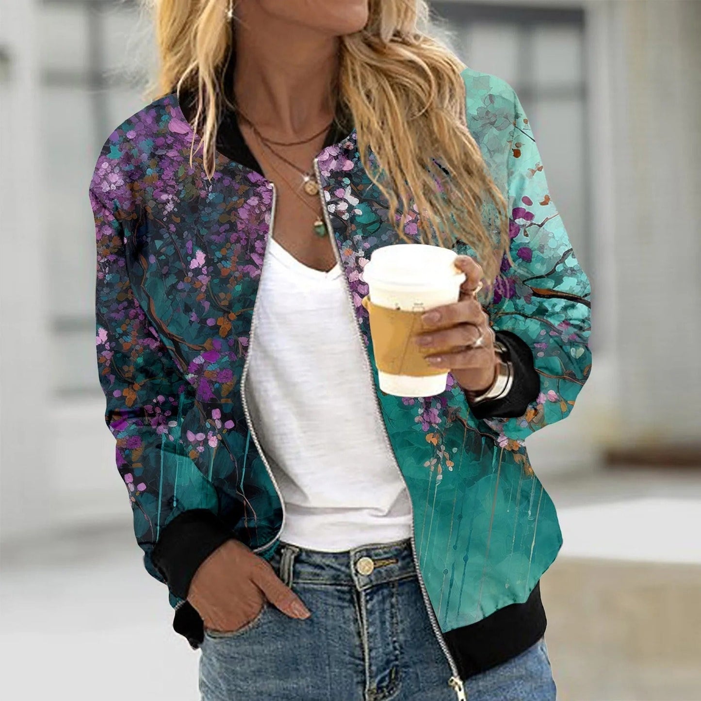 Chaqueta Bomber Vintage Floral Mujer | Silvia