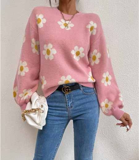 Riko Sweater | Floral jersey de manga larga