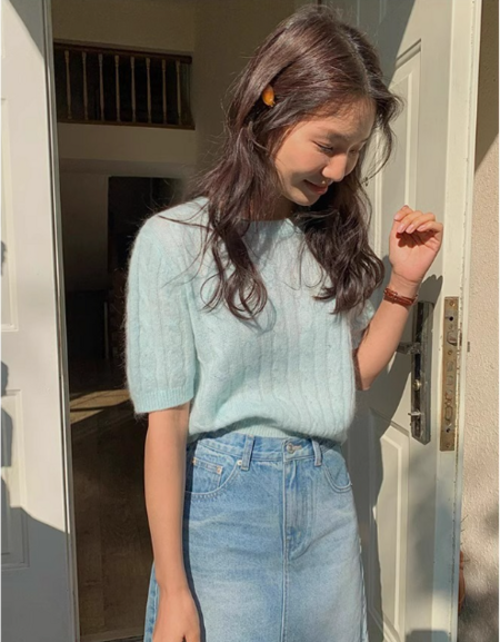 Racquel Sweater | Jersey de punto por cable de manga corta