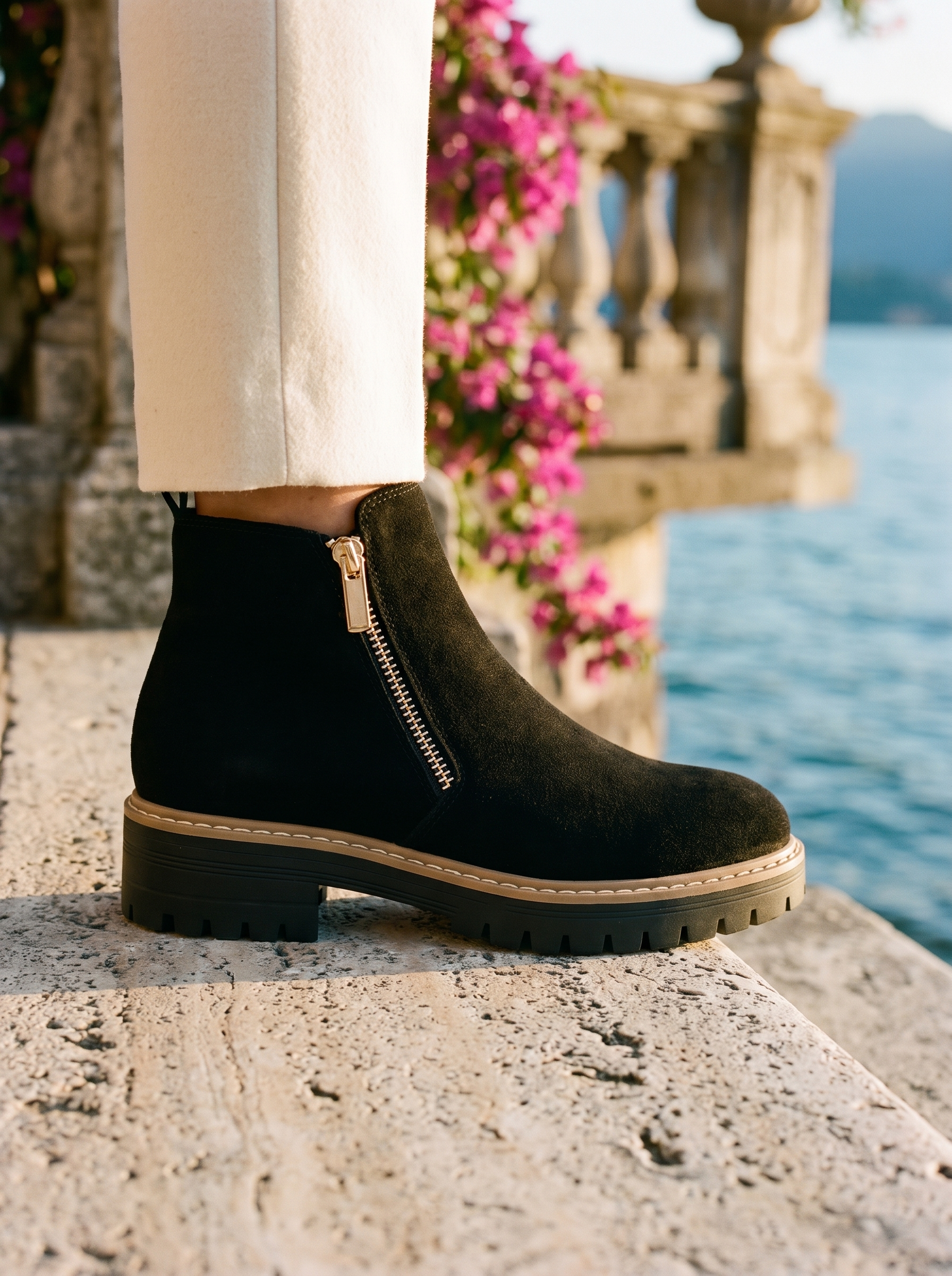 Damskie Botki Ankle Boots Z Zameczkiem