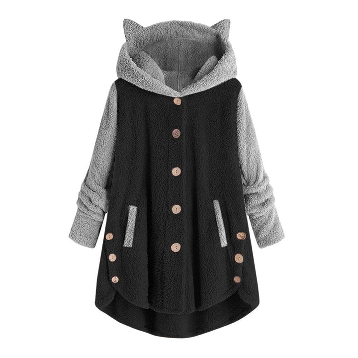 Nina | sudadera polar de mujer con orejas de gato y mangas en contraste
