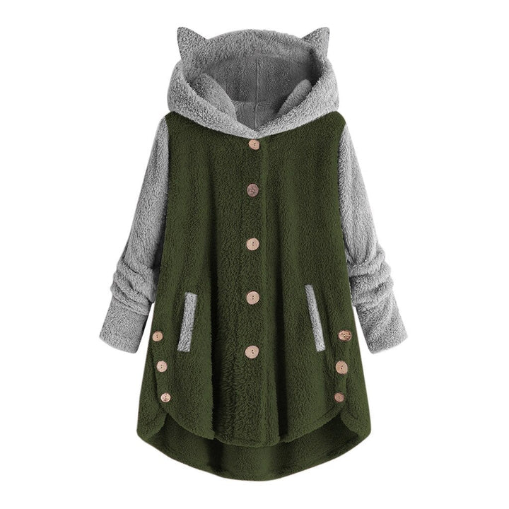 Nina | sudadera polar de mujer con orejas de gato y mangas en contraste