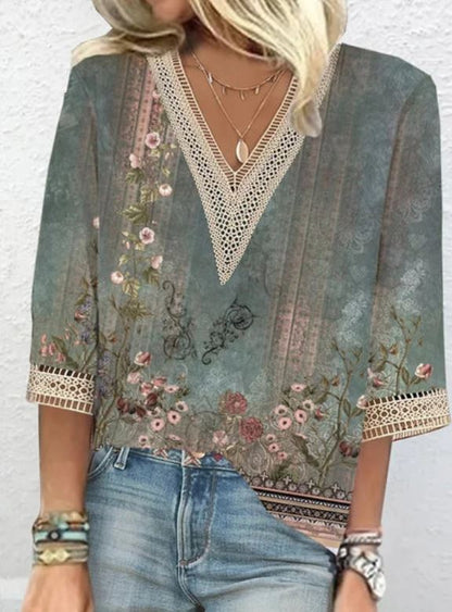 Luna | Blusa de Verano Boho-Chic Cuello en V