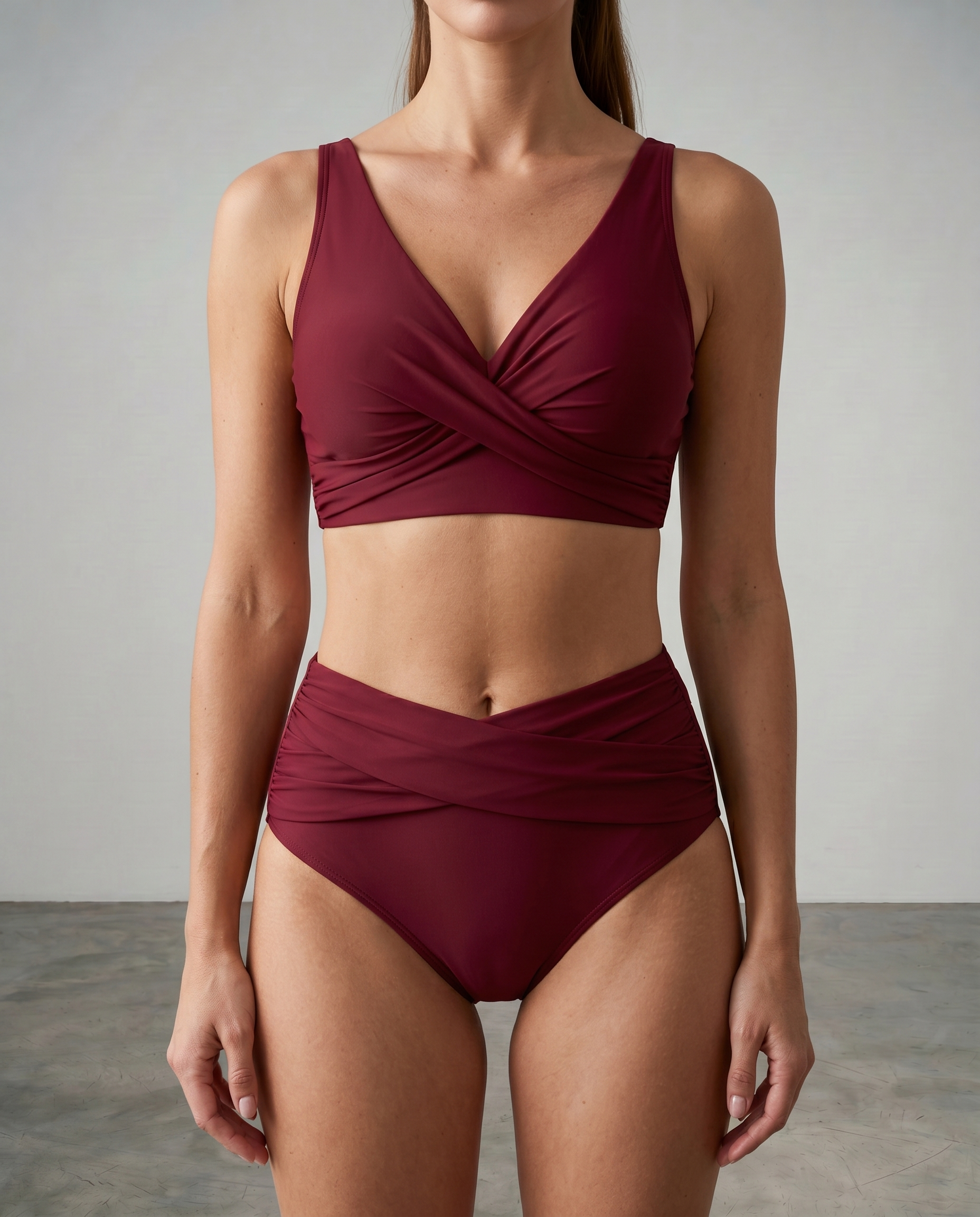 Damskie Bikini z Wysokim Stanem i Kopertą
