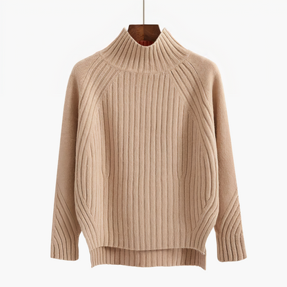 Jersey de punto para mujer con escote redondo