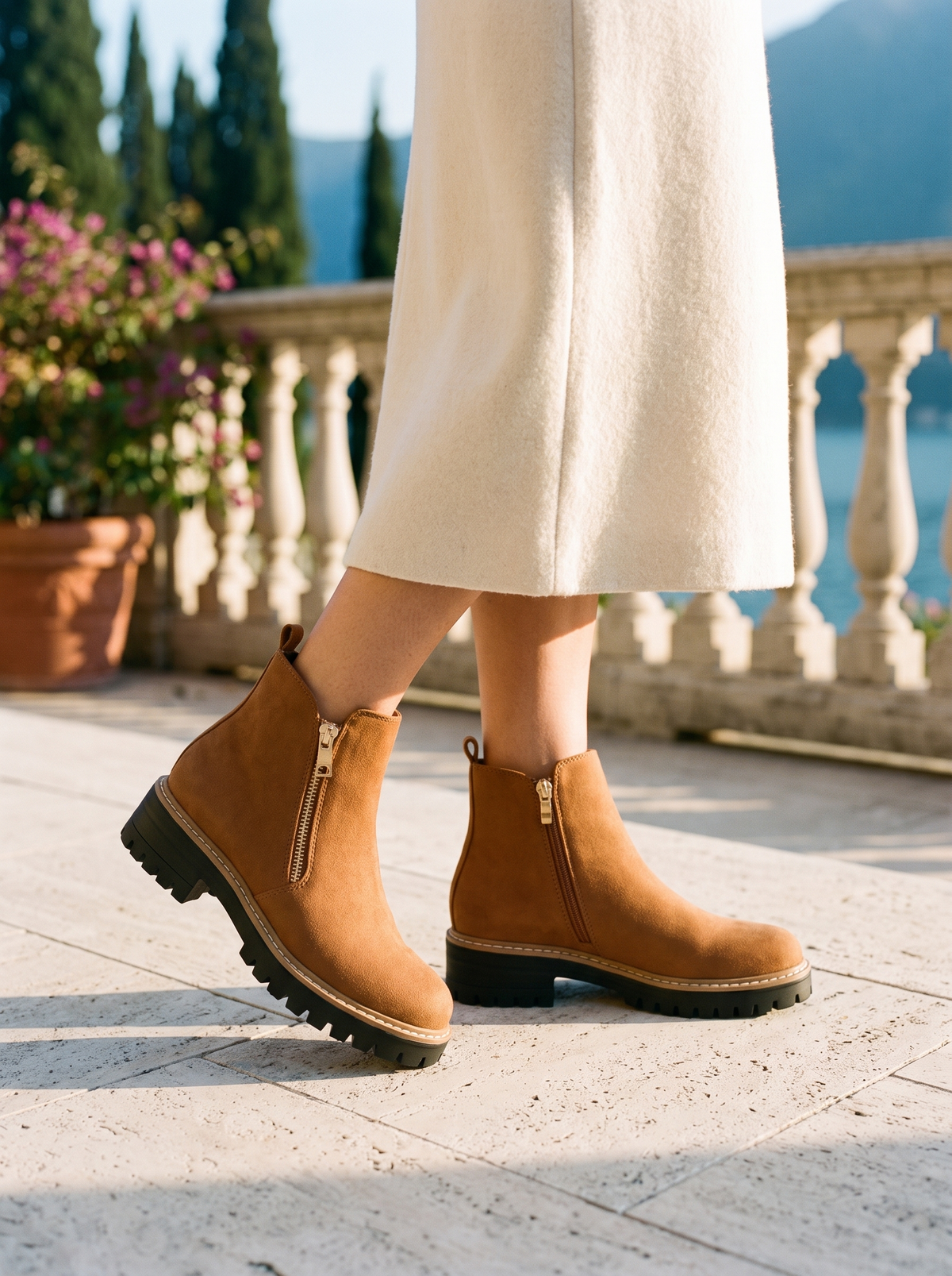 Damskie Botki Ankle Boots Z Zameczkiem