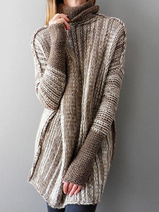 Jersey de punto con cuello alto para mujer | Moda y Confort