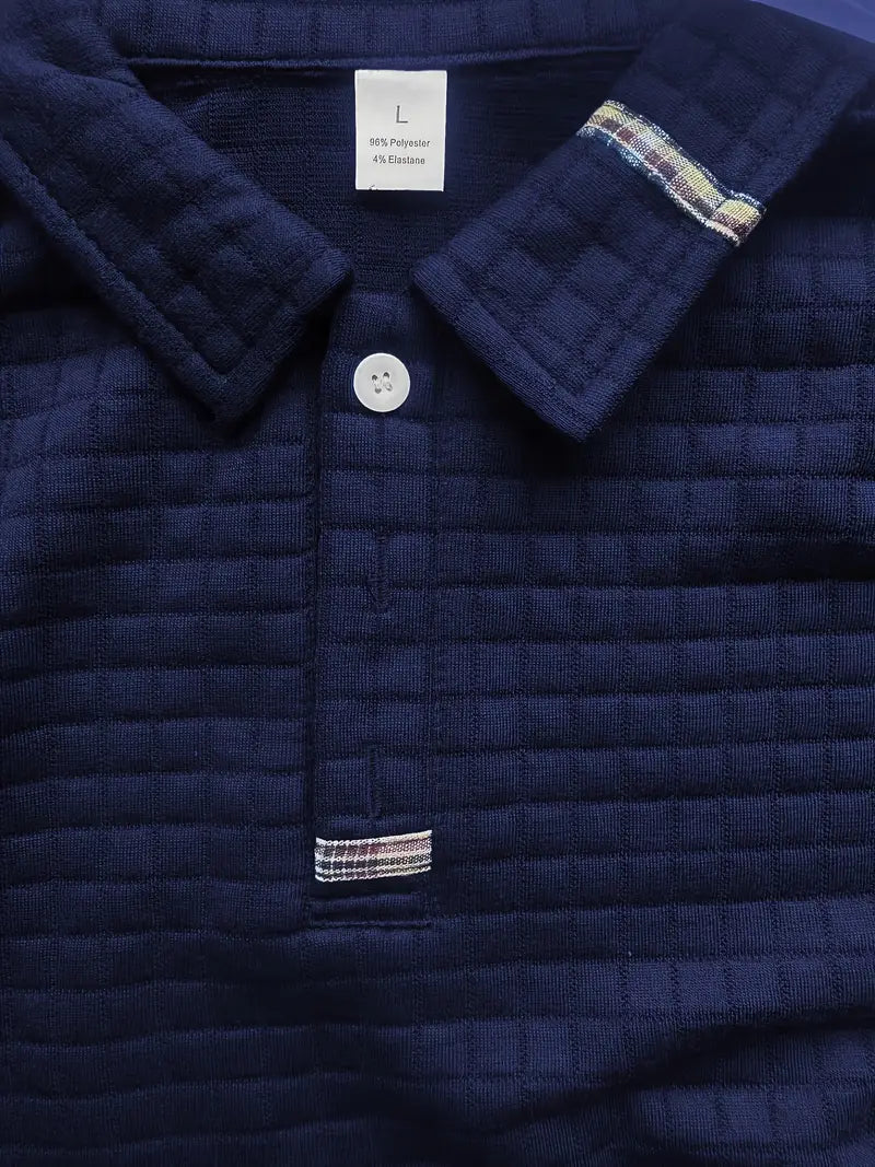 Męska Bluza Polo Długi Rękaw Kieszeń na Zamek na Rękawie