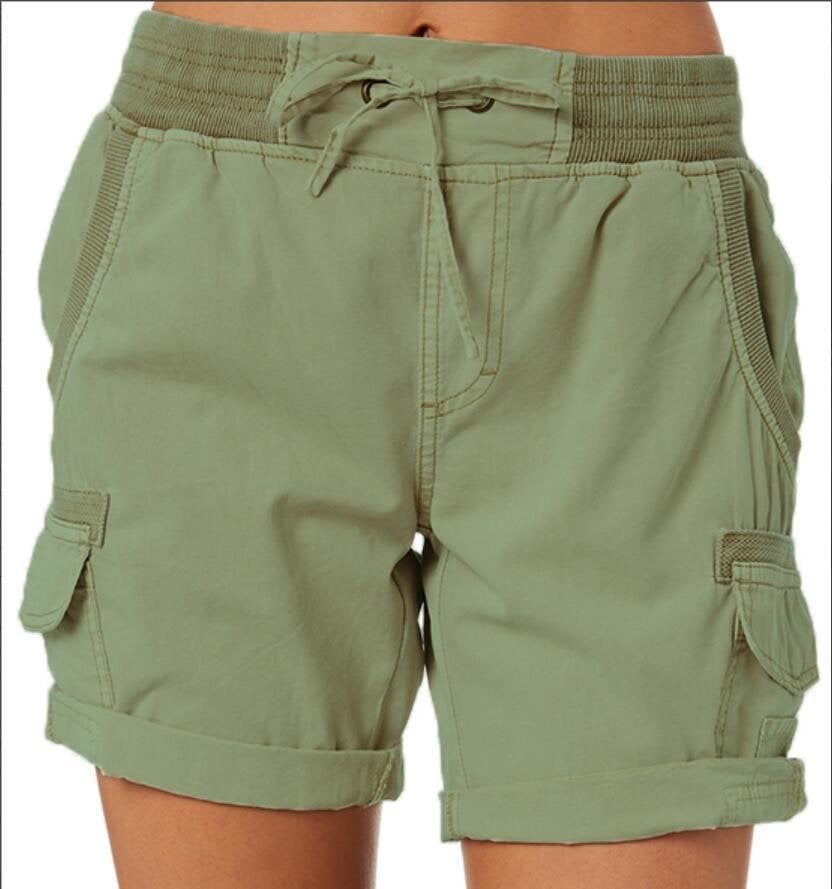 Pantalones cortos casual de cintura alta para mujer