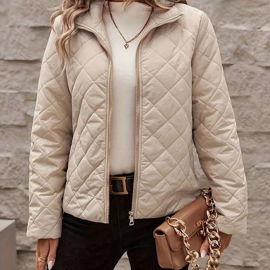 Sophie | Chaqueta acolchada con cremallera de color sólido