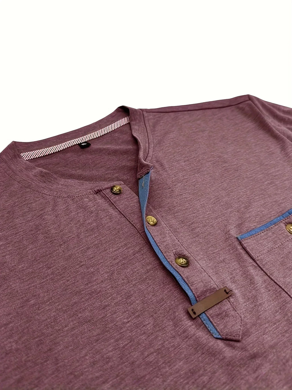 Męska Koszulka Henley Guzikami