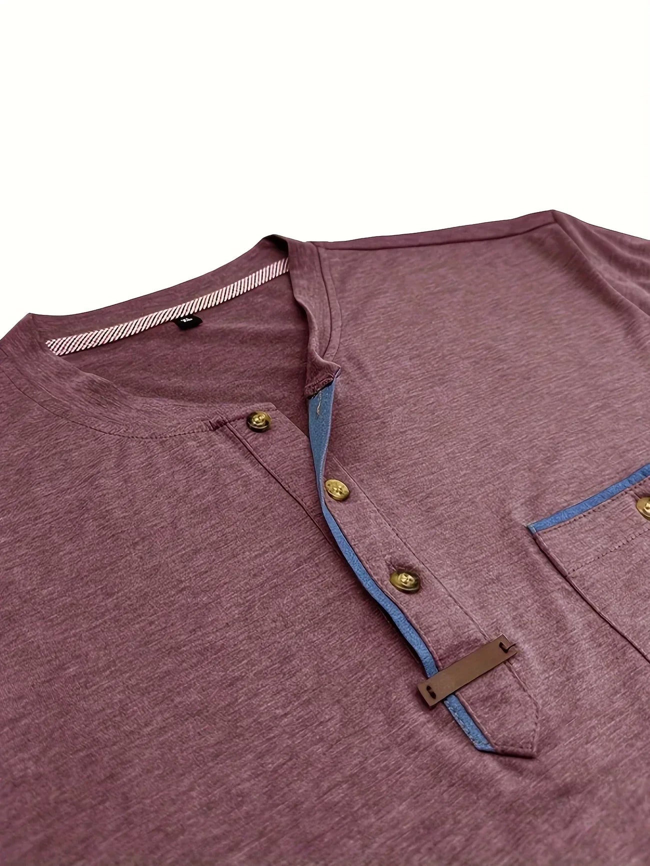 Męska Koszulka Henley Guzikami