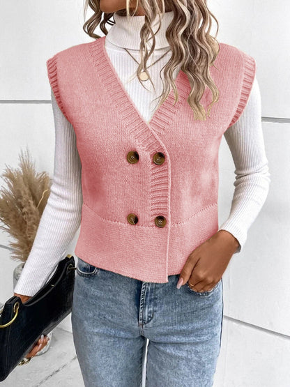 Mila | Chaqueta de punto con cuello de pico y botones para mujer