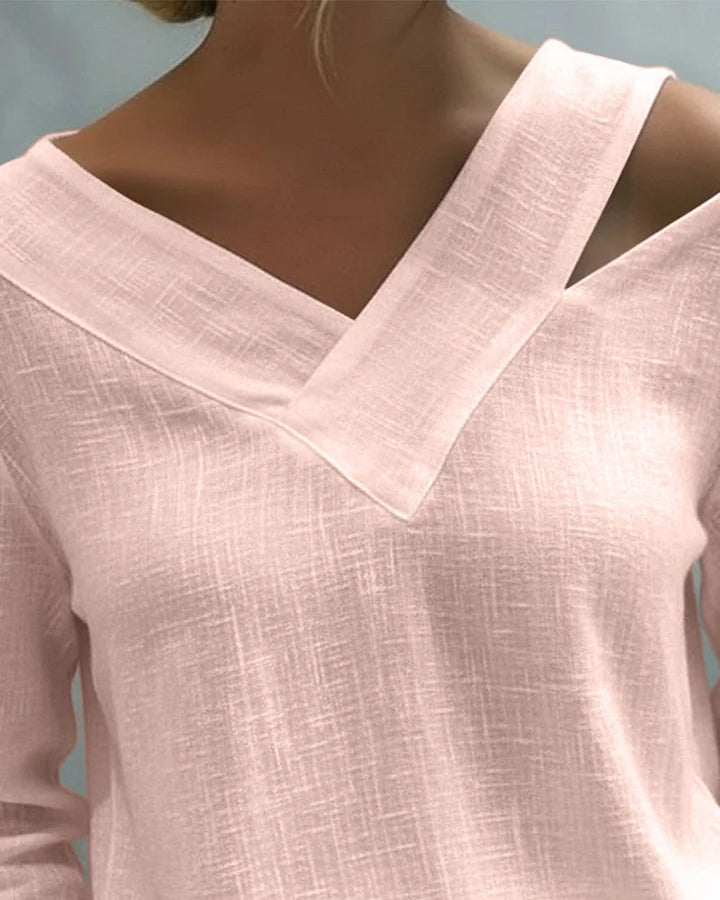 Damska Bluzka Z Wycięciem V-Neck