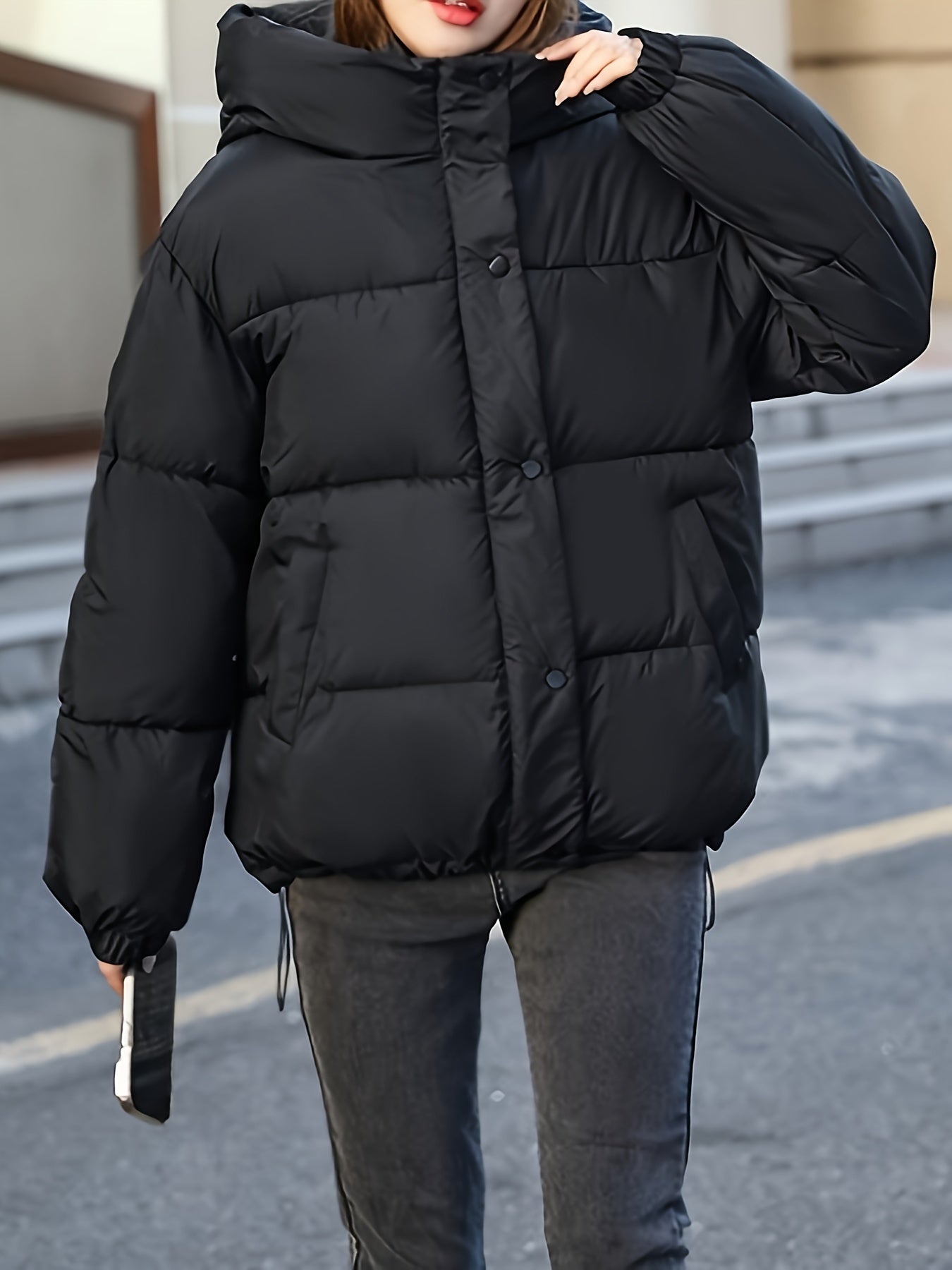 Chaqueta de invierno casual gruesa con capucha y cremallera para mujer | Perfecta para otoño/invierno