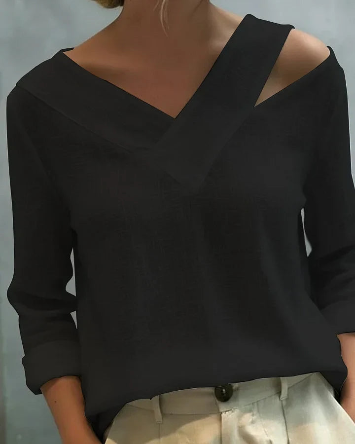 Damska Bluzka Z Wycięciem V-Neck
