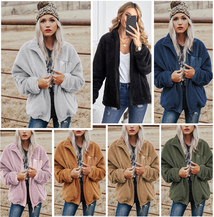 Chaqueta suelta y cálida para mujer