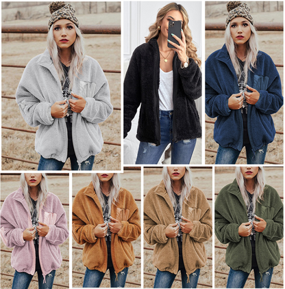 Chaqueta suelta y cálida para mujer
