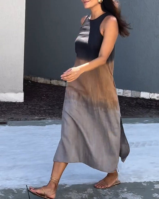 Vestido sin mangas con degradado