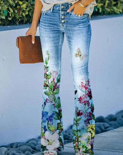 Ada - Vaqueros con estampado floral