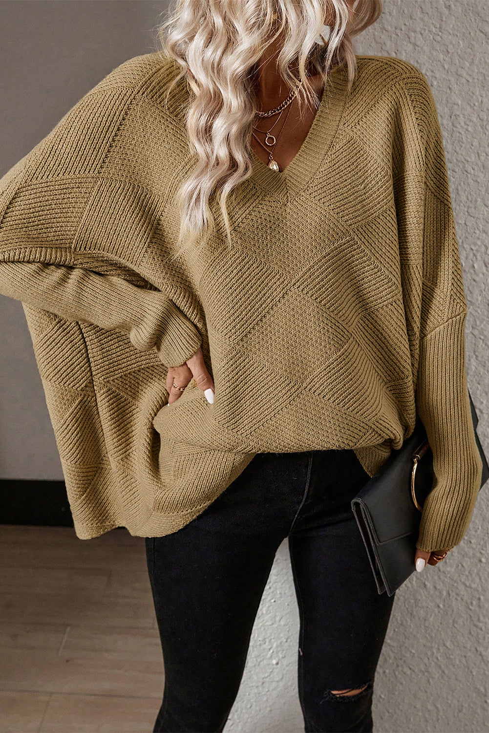 Pinty | Elegante jersey oversize con cuello de pico