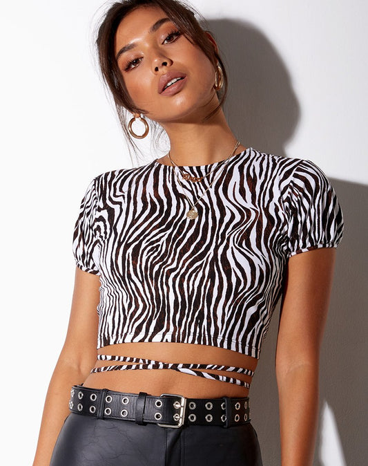 NiamhTop I Croptop Con Animal Print Para Mujer