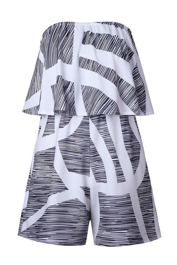 Casual-marbled off-shoulder jumpsuit