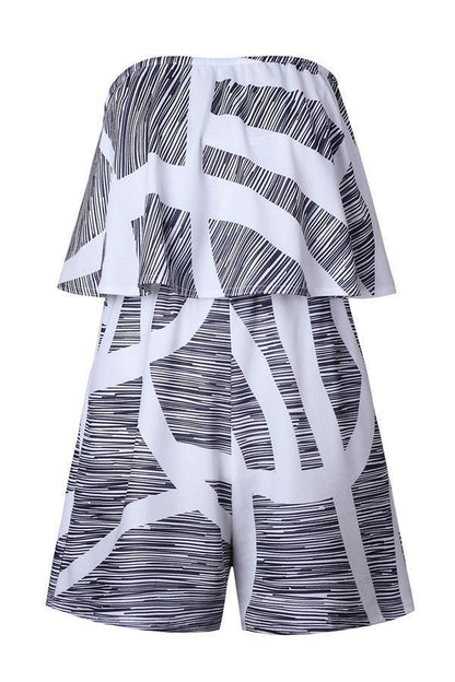 Casual-marbled off-shoulder jumpsuit