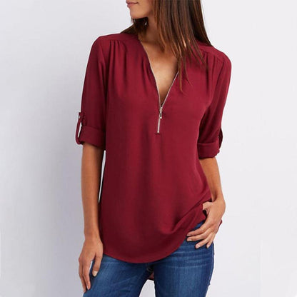 1+1 GRATIS | Blusa casual con cremallera | Blusa Frieda