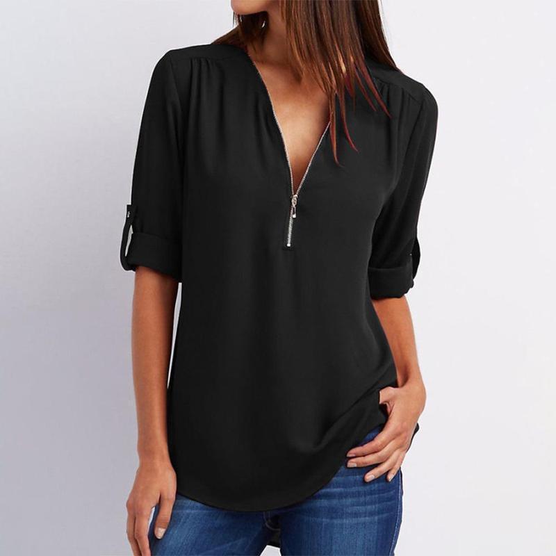 1+1 GRATIS | Blusa casual con cremallera | Blusa Frieda