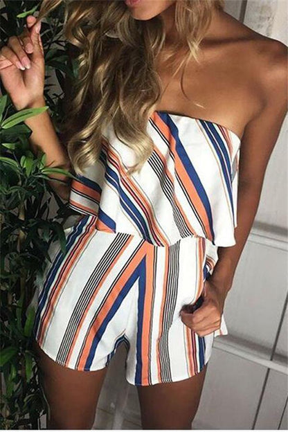 Casual-casual-striped-off-the-shoulder-jumpsuit