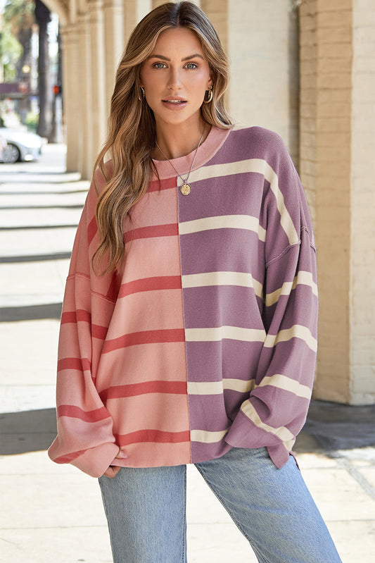 Lourdes | Moderno jersey oversize con contraste de colores