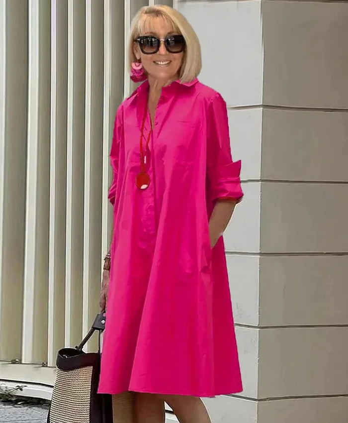 Vestido camisero sofisticado de estilo elegante para mujer