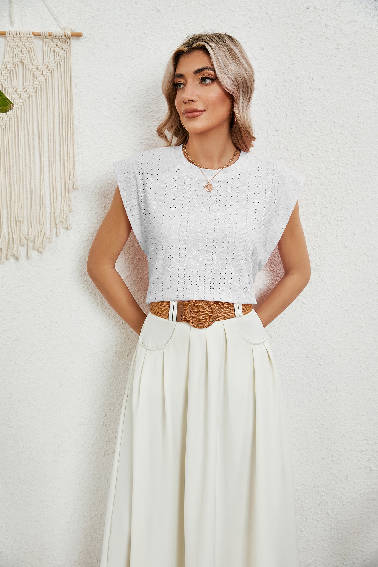 Tete | Camiseta chaleco de verano con mangas cortas huecas