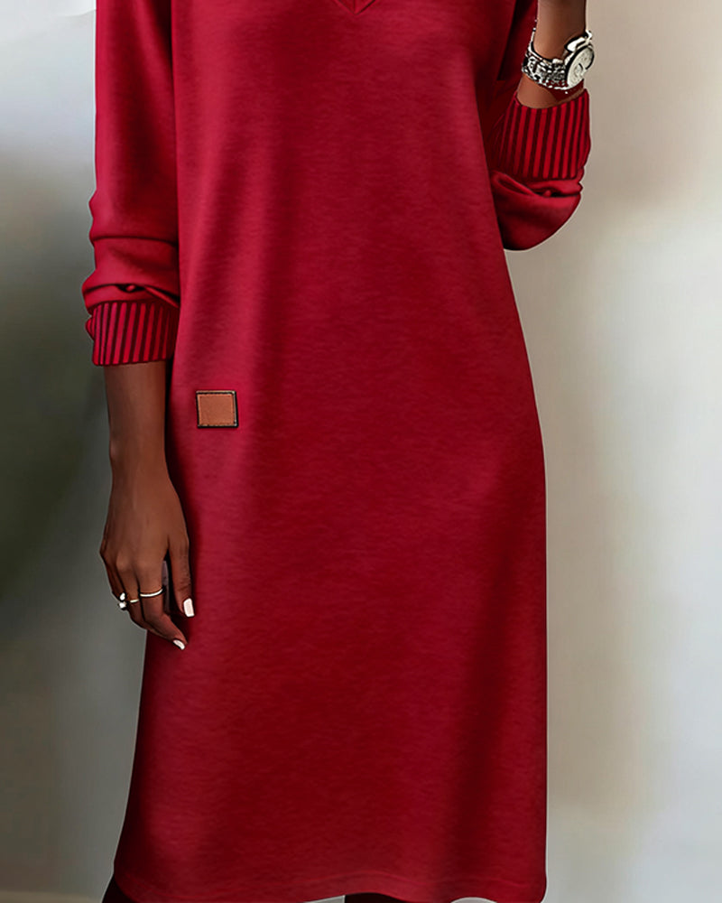 Damska Sukienka Midi V-Neck