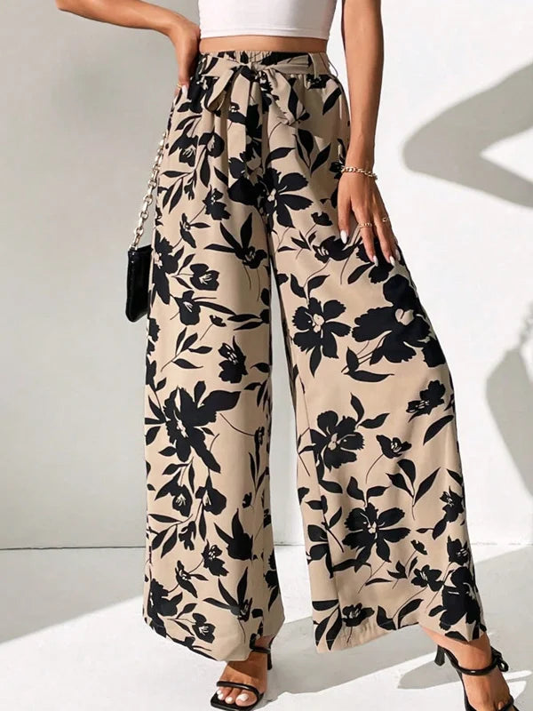 Clémence - Pantalones anchos con estampado floral