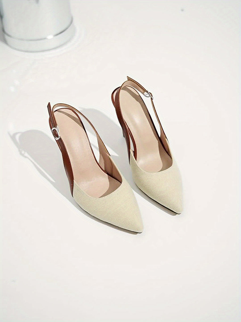 Damskie Szpilki Slingback ze Szpiczastym Noskiem