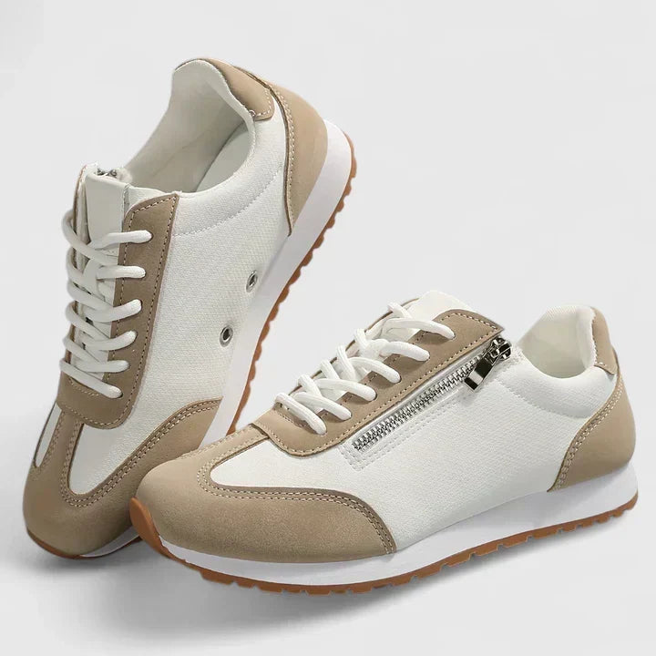 Damskie Sneakersy Sznurowane Z Zamkiem