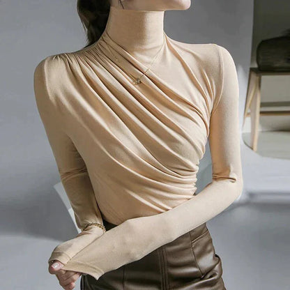Jersey Dyanna | Jersey plisado de cuello alto