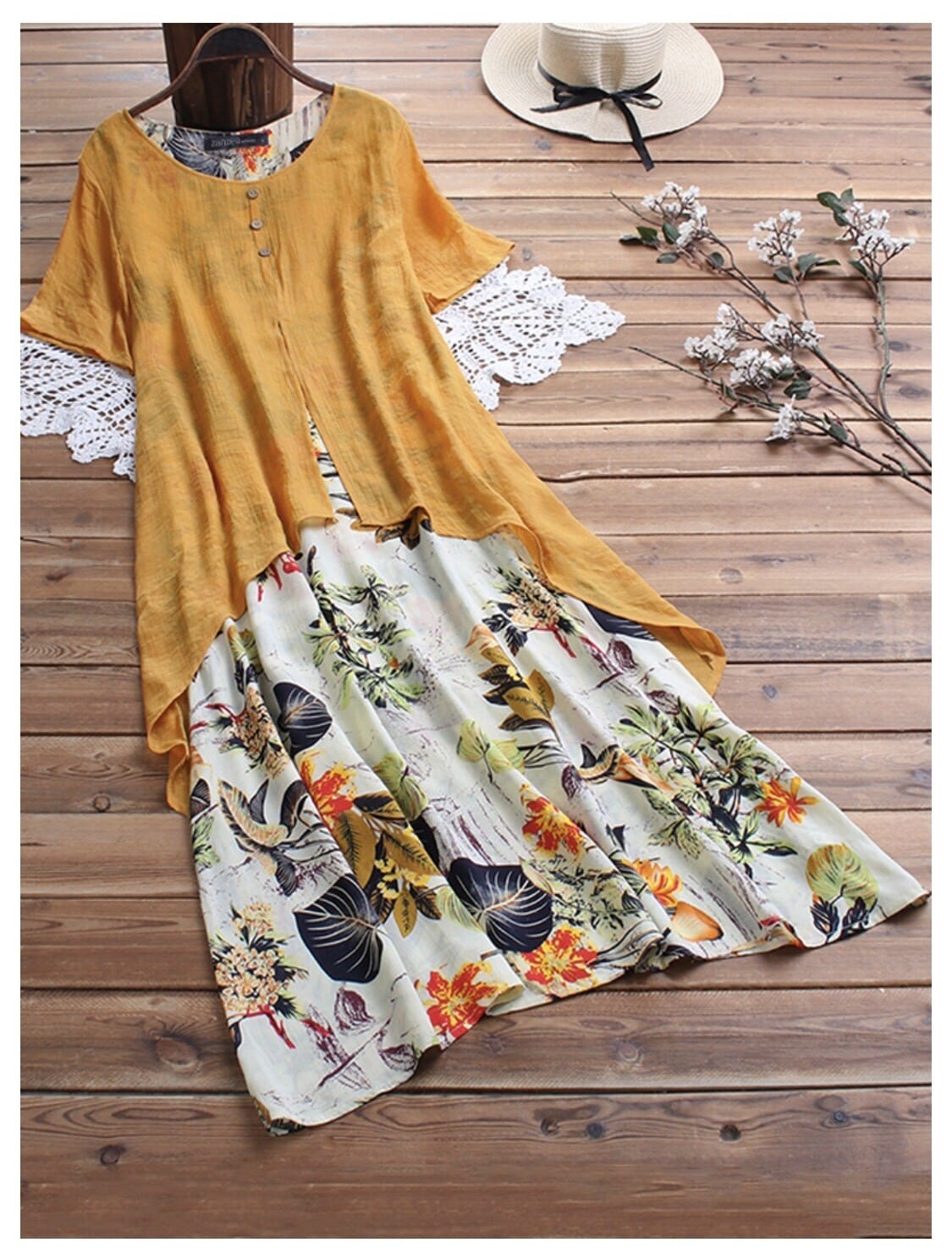 Vestido estampado de dos piezas
