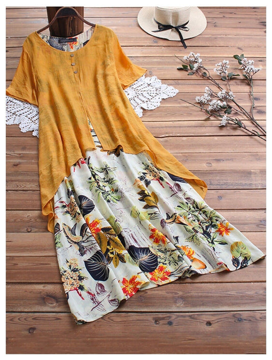 Vestido estampado de dos piezas