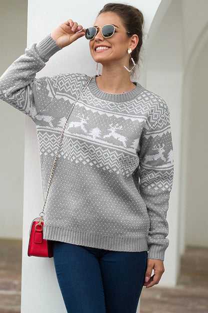 Jersey navideño de copos de nieve para señora